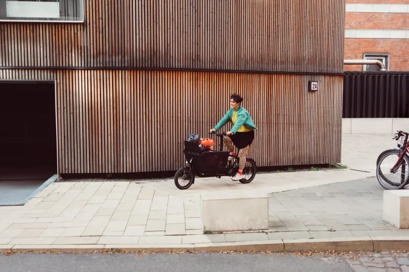 vélo cargo familial à Lyon